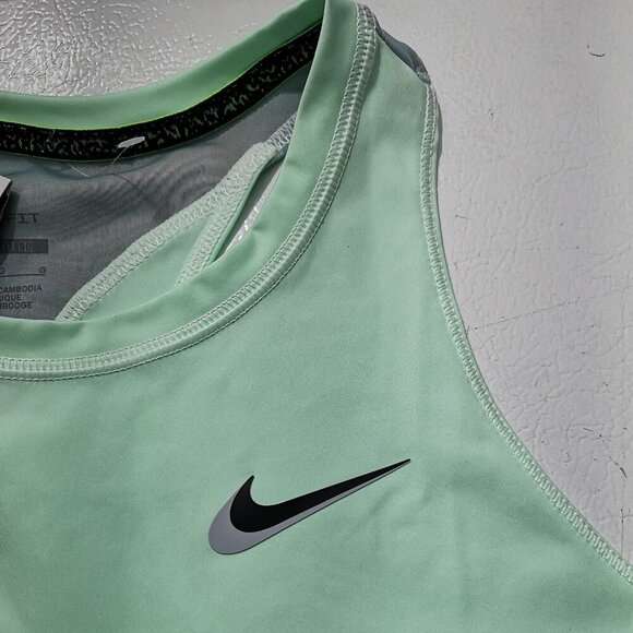 NWT Nike Dri-Fit Ladies Size Large Mint Green & Grey Slim Fit Tennis Tank Top - Picture 10 of 12